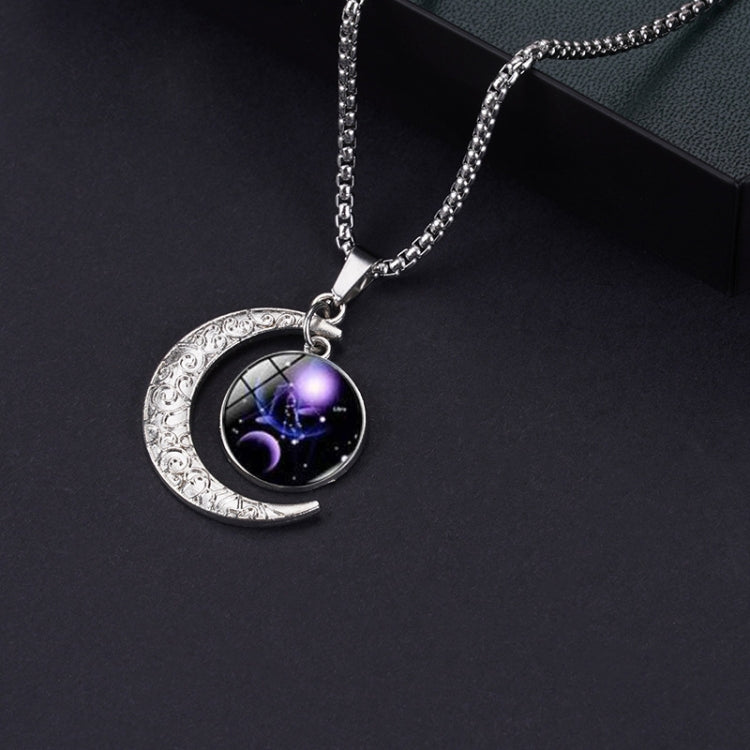 Luminous Zodiac Moon Titanium Steel Necklace Personalized Moon Pendant, Necklace Libra, Necklace Scorpio, Necklace Sagittarius, Necklace Aquarius, Necklace Capricorn, Necklace Pisces, Necklace Aries, Necklace Taurus, Necklace Gemini, Necklace Cancer