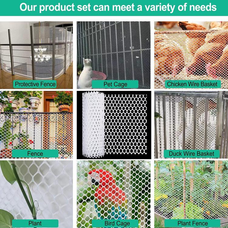 40x300cm Hexagonal Plastic Fence Gardening Flower Poultry Enclosure - Trustpick
