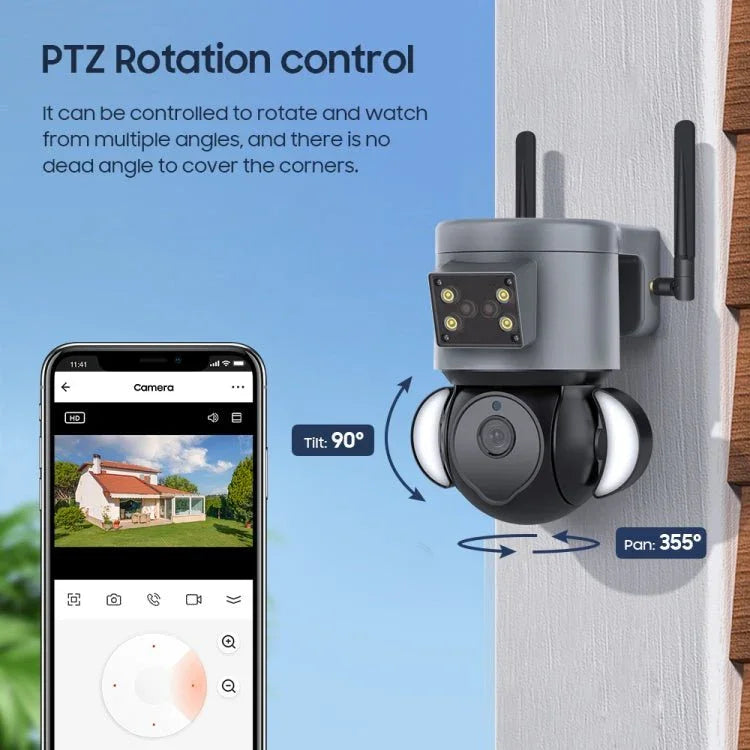 4MP 4G Smart Security Floodlight Camera Support Two - way Audio / Night Vision - Trustpick
