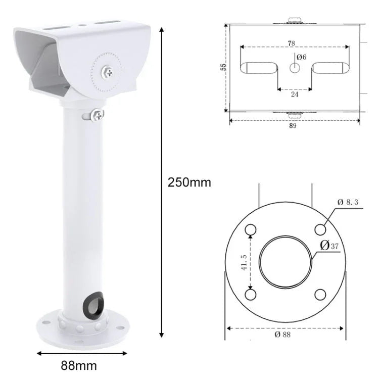 805 Aluminum Alloy 25cm Universal Camera Monitoring Bracket Support Wall Mounted Bracket for Video Camera - Trustpick