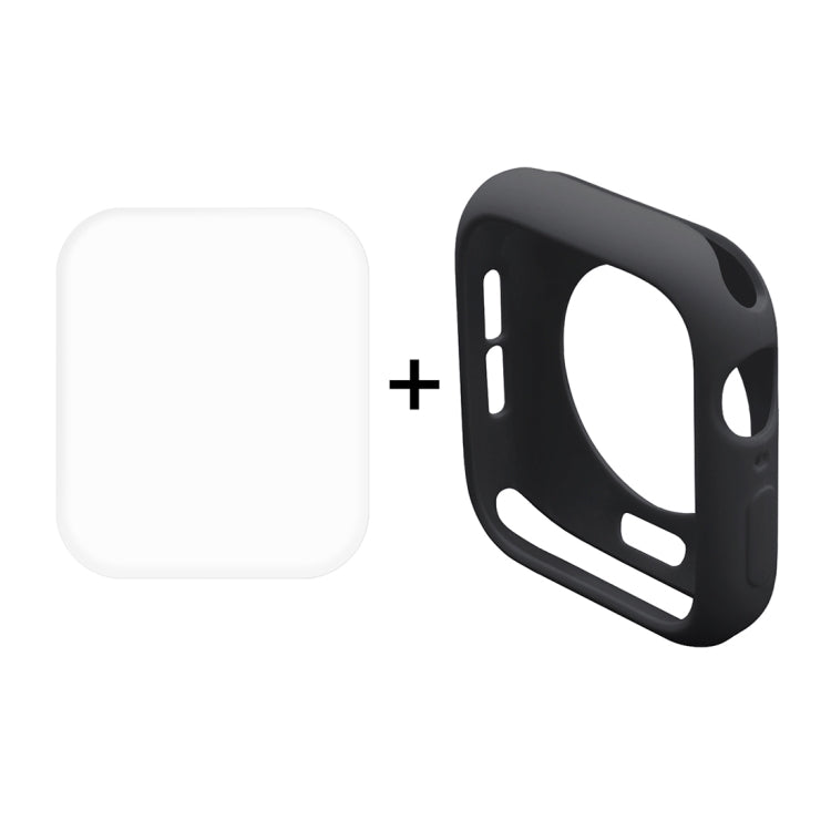 ENKAY Hat-Prince 2-in-1 TPU セミクラッド保護シェル + 3D フルスクリーン PET 曲面熱成形 HD スクリーンプロテクター Apple Watch Series 6 / 5 / 4 / Watch SE 44mm 用, Apple Watch Series 6 / 5 / 4 / Watch SE 44mm 用