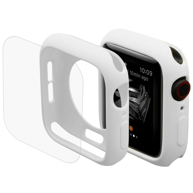ENKAY Hat-Prince 2-in-1 TPU セミクラッド保護シェル + 3D フルスクリーン PET 曲面熱成形 HD スクリーンプロテクター Apple Watch Series 6 / 5 / 4 / Watch SE 44mm 用, Apple Watch Series 6 / 5 / 4 / Watch SE 44mm 用