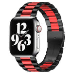 Apple Watch Series 10 42mm / 9&8&7 41mm / SE 3&SE 2&6&SE&5&4 40mm / 3&2&1 38mm用フォールドバックル3ビーズステンレススチールウォッチバンド