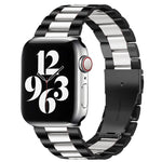 Apple Watch Series 10 42mm / 9&8&7 41mm / SE 3&SE 2&6&SE&5&4 40mm / 3&2&1 38mm用フォールドバックル3ビーズステンレススチールウォッチバンド