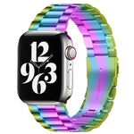 Apple Watch Series 10 42mm / 9&8&7 41mm / SE 3&SE 2&6&SE&5&4 40mm / 3&2&1 38mm用フォールドバックル3ビーズステンレススチールウォッチバンド