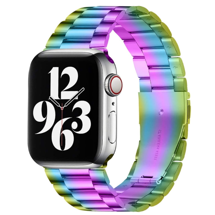 Apple Watch Series 10 42mm / 9&8&7 41mm / SE 3&SE 2&6&SE&5&4 40mm / 3&2&1 38mm用フォールドバックル3ビーズステンレススチールウォッチバンド