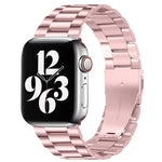 Apple Watch Series 10 42mm / 9&8&7 41mm / SE 3&SE 2&6&SE&5&4 40mm / 3&2&1 38mm用フォールドバックル3ビーズステンレススチールウォッチバンド