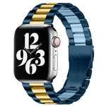 Apple Watch Series 10 42mm / 9&8&7 41mm / SE 3&SE 2&6&SE&5&4 40mm / 3&2&1 38mm用フォールドバックル3ビーズステンレススチールウォッチバンド