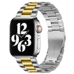 Apple Watch Series 10 42mm / 9&8&7 41mm / SE 3&SE 2&6&SE&5&4 40mm / 3&2&1 38mm用フォールドバックル3ビーズステンレススチールウォッチバンド