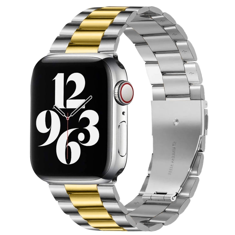 Apple Watch Series 10 42mm / 9&8&7 41mm / SE 3&SE 2&6&SE&5&4 40mm / 3&2&1 38mm用フォールドバックル3ビーズステンレススチールウォッチバンド