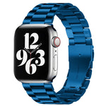 Apple Watch Series 10 42mm / 9&8&7 41mm / SE 3&SE 2&6&SE&5&4 40mm / 3&2&1 38mm用フォールドバックル3ビーズステンレススチールウォッチバンド