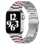 Apple Watch Series 10 42mm / 9&8&7 41mm / SE 3&SE 2&6&SE&5&4 40mm / 3&2&1 38mm用フォールドバックル3ビーズステンレススチールウォッチバンド