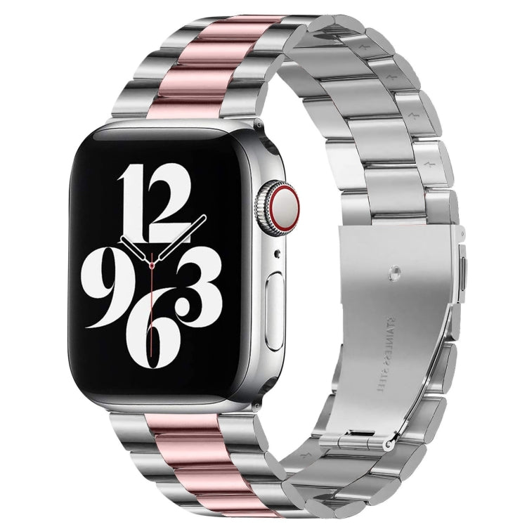 Apple Watch Series 10 42mm / 9&8&7 41mm / SE 3&SE 2&6&SE&5&4 40mm / 3&2&1 38mm用フォールドバックル3ビーズステンレススチールウォッチバンド