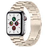 Apple Watch Series 10 42mm / 9&8&7 41mm / SE 3&SE 2&6&SE&5&4 40mm / 3&2&1 38mm用フォールドバックル3ビーズステンレススチールウォッチバンド