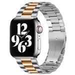 Apple Watch Series 10 42mm / 9&8&7 41mm / SE 3&SE 2&6&SE&5&4 40mm / 3&2&1 38mm用フォールドバックル3ビーズステンレススチールウォッチバンド