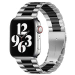 Apple Watch Series 10 42mm / 9&8&7 41mm / SE 3&SE 2&6&SE&5&4 40mm / 3&2&1 38mm用フォールドバックル3ビーズステンレススチールウォッチバンド