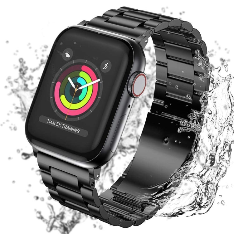 Apple Watch Series 10 42mm / 9&8&7 41mm / SE 3&SE 2&6&SE&5&4 40mm / 3&2&1 38mm用フォールドバックル3ビーズステンレススチールウォッチバンド