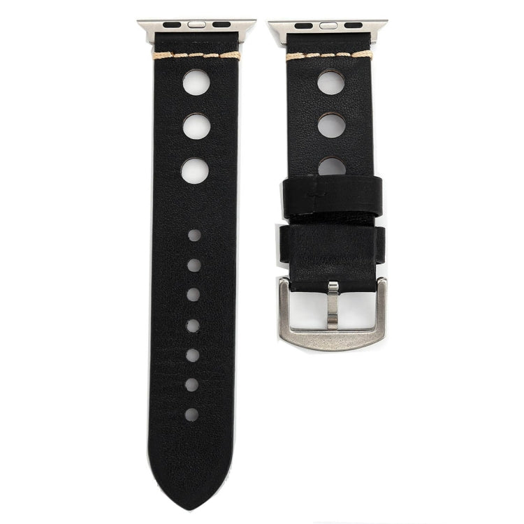 Apple Watch Series 7 45mm / 6 & SE & 5 & 4 44mm / 42mm 3 & 2 & 1 レトロホール 本革 腕時計バンド, 42mm用