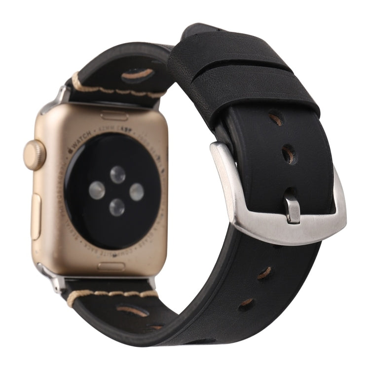 Apple Watch Series 7 45mm / 6 & SE & 5 & 4 44mm / 42mm 3 & 2 & 1 レトロホール 本革 腕時計バンド, 42mm用
