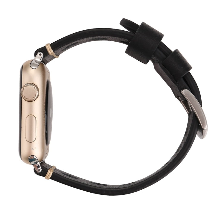 Apple Watch Series 7 45mm / 6 & SE & 5 & 4 44mm / 42mm 3 & 2 & 1 レトロホール 本革 腕時計バンド, 42mm用