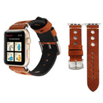Apple Watch Series 7 45mm / 6 & SE & 5 & 4 44mm / 42mm 3 & 2 & 1 レトロホール 本革 腕時計バンド, 42mm用
