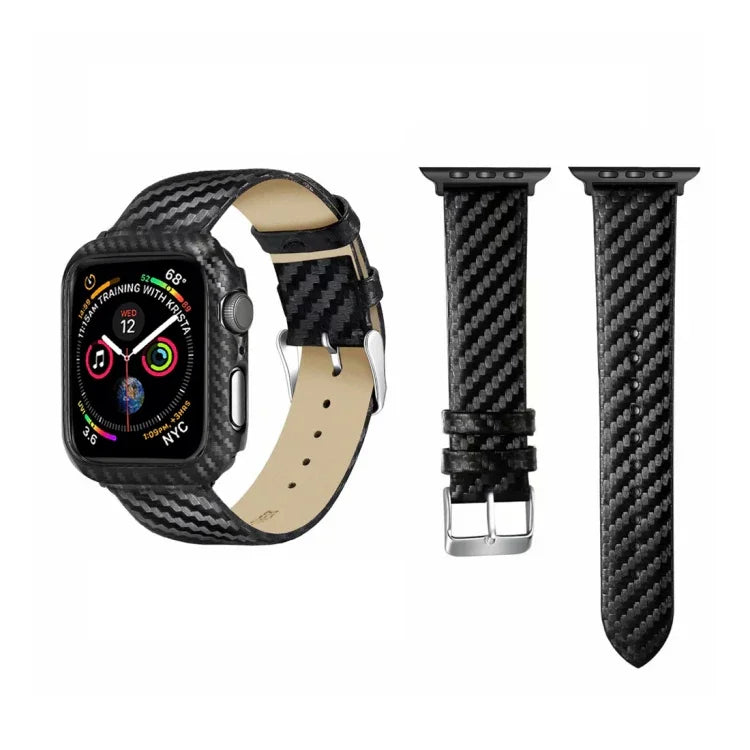 本革カーボンファイバーストラップ Apple Watch シリーズ5 & 4 40mm & シリーズ3 & 2 & 1 38mm用