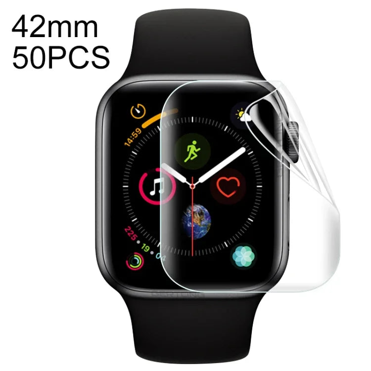 Apple Watch Series 3 / 2 / 1 42mm用 50枚入り ソフトハイドロゲルフィルム 全面保護フロントプロテクター, Apple Watch Series 3 / 2 / 1 42mm用(50枚)