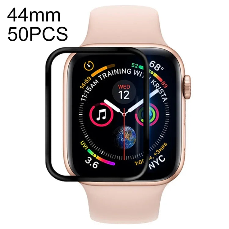 50枚セット Apple Watch Series 6 / 5 / 4 / Watch SE 44mm 用 ソフトPETフィルム フルカバースクリーンプロテクター, Apple Watch Series 6 / 5 / 4 / Watch SE 44mm 用