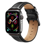ブラックバックル レザー腕時計バンド Apple Watch Series 10 42mm / 9&8&7 41mm / SE 3&SE 2&6&SE&5&4 40mm / 3&2&1 38mm用, Apple Watch Series 8&7 41mm / SE 2&6&SE&5&4 40mm / 3&2&1 38mm用