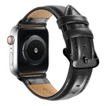 ブラックバックル レザー腕時計バンド Apple Watch Series 10 42mm / 9&8&7 41mm / SE 3&SE 2&6&SE&5&4 40mm / 3&2&1 38mm用, Apple Watch Series 8&7 41mm / SE 2&6&SE&5&4 40mm / 3&2&1 38mm用