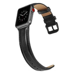 ブラックバックル レザー腕時計バンド Apple Watch Series 10 42mm / 9&8&7 41mm / SE 3&SE 2&6&SE&5&4 40mm / 3&2&1 38mm用, Apple Watch Series 8&7 41mm / SE 2&6&SE&5&4 40mm / 3&2&1 38mm用