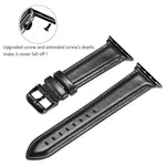 ブラックバックル レザー腕時計バンド Apple Watch Series 10 42mm / 9&8&7 41mm / SE 3&SE 2&6&SE&5&4 40mm / 3&2&1 38mm用, Apple Watch Series 8&7 41mm / SE 2&6&SE&5&4 40mm / 3&2&1 38mm用