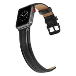 ブラックバックル レザー腕時計バンド Apple Watch Ultra 49mm&Watch Ultra 2 49mm / Series 10 46mm / 9&8&7 45mm / SE 3&SE 2&6&SE&5&4 44mm / 3&2&1 42mm用, Apple Watch Ultra 49mm / Series 8&7 45mm / SE 2&6&SE&5&4 44mm / 3&2&1 42mm用