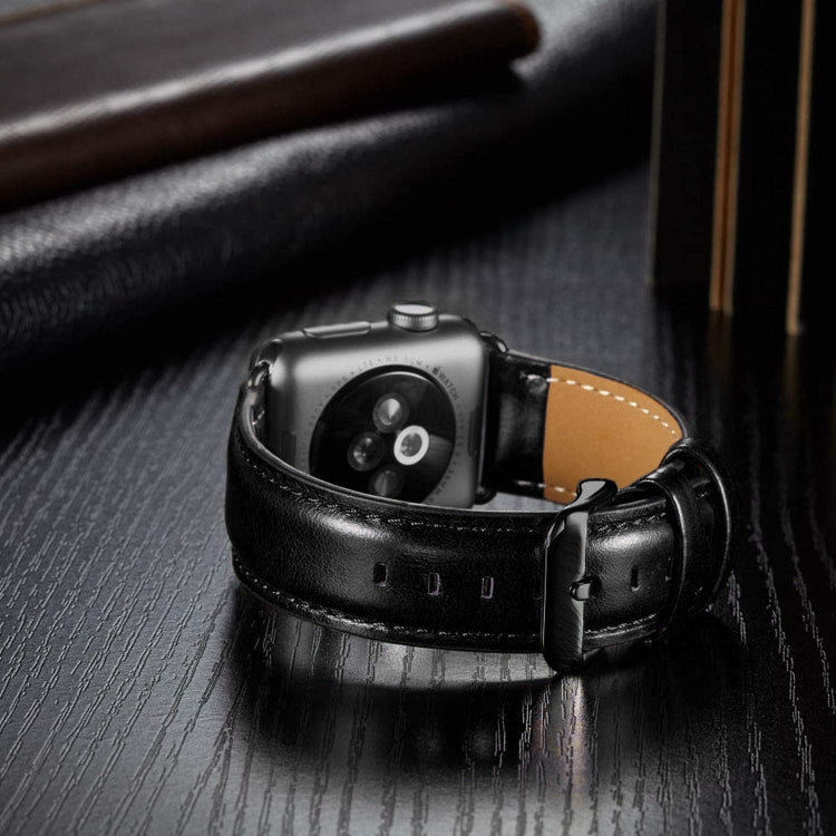 ブラックバックル レザー腕時計バンド Apple Watch Ultra 49mm&Watch Ultra 2 49mm / Series 10 46mm / 9&8&7 45mm / SE 3&SE 2&6&SE&5&4 44mm / 3&2&1 42mm用, Apple Watch Ultra 49mm / Series 8&7 45mm / SE 2&6&SE&5&4 44mm / 3&2&1 42mm用