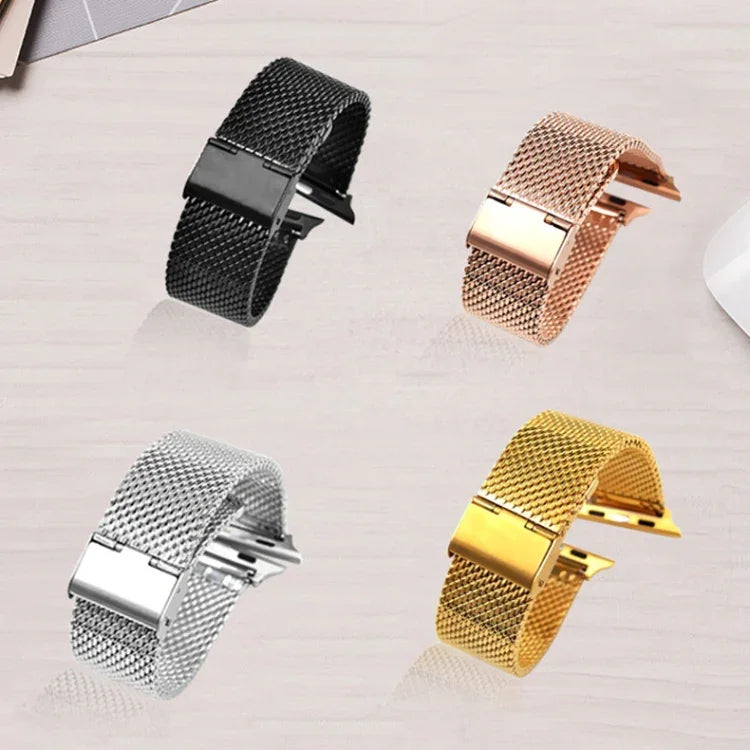 304ステンレススチール ミラネーゼウォッチバンド コネクター付き Apple Watch Ultra 49mm&Watch Ultra 2 49mm / Series 10 46mm / 9&8&7 45mm / SE 3&SE 2&6&SE&5&4 44mm / 3&2&1 42mm用, Apple Watch Series  7  45mm / & 6 & SE & 5 & 4 44mm用