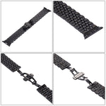 隠しバタフライバックル7ビーズステンレススチールウォッチバンド、Apple Watch 42mm用(シルバーゴールド)、20mm女性用