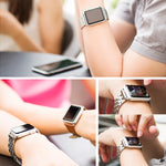 隠しバタフライバックル7ビーズステンレススチールウォッチバンド、Apple Watch 42mm用(シルバーゴールド)、20mm女性用