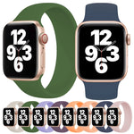Apple Watch Series 10 42mm / 9&8&7 41mm / SE 3&SE 2&6&SE&5&4 40mm / 3&2&1 38mm用 ソリッドカラー伸縮シリコンウォッチバンド、サイズ：L 156mm