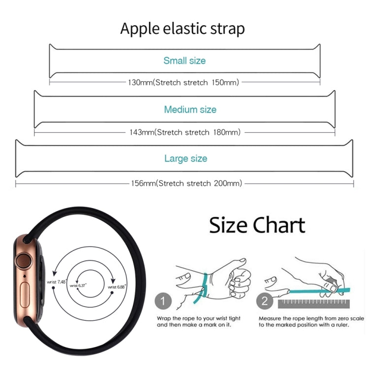 Apple Watch Ultra 49mm&Watch Ultra 2 49mm / シリーズ 10 46mm / 9&8&7 45mm / SE 3&SE 2&6&SE&5&4 44mm / 3&2&1 42mm 用 無地 弾性シリコンウォッチバンド, サイズ:S 130mm
