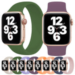 Apple Watch Ultra 49mm&Watch Ultra 2 49mm / シリーズ 10 46mm / 9&8&7 45mm / SE 3&SE 2&6&SE&5&4 44mm / 3&2&1 42mm 用 無地 弾性シリコンウォッチバンド, サイズ:S 130mm