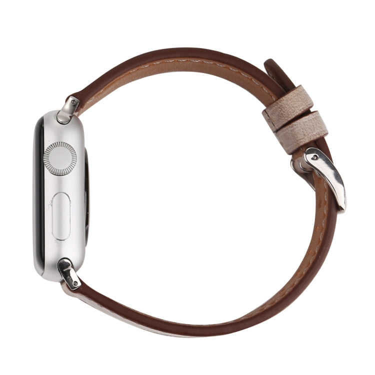 Apple Watch Series 10 42mm / 9&8&7 41mm / SE 3&SE 2&6&SE&5&4 40mm / 3&2&1 38mm用 フレッシュスタイル本革ウォッチバンド、38mm