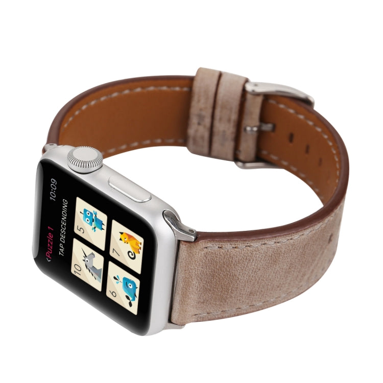 Apple Watch Series 10 42mm / 9&8&7 41mm / SE 3&SE 2&6&SE&5&4 40mm / 3&2&1 38mm用 フレッシュスタイル本革ウォッチバンド、38mm