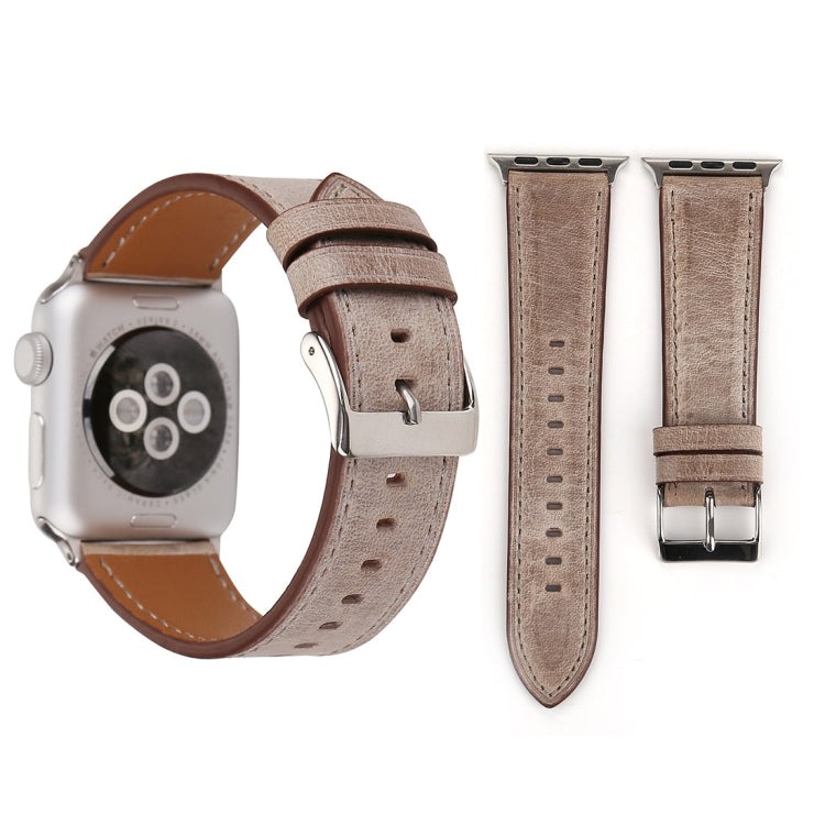 Apple Watch Series 10 42mm / 9&8&7 41mm / SE 3&SE 2&6&SE&5&4 40mm / 3&2&1 38mm用 フレッシュスタイル本革ウォッチバンド、38mm