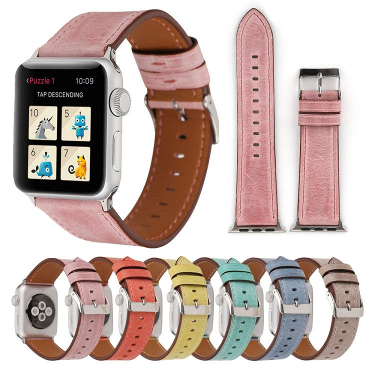 Apple Watch Series 10 42mm / 9&8&7 41mm / SE 3&SE 2&6&SE&5&4 40mm / 3&2&1 38mm用 フレッシュスタイル本革ウォッチバンド、38mm