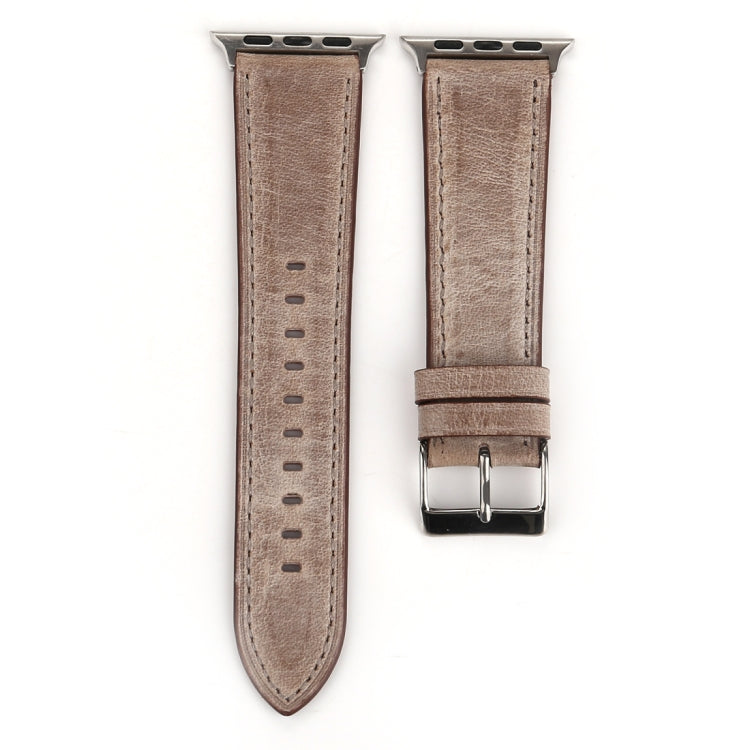 For Apple Watch Ultra 49mm&Watch Ultra 2 49mm / Series 10 46mm / 9&8&7 45mm / SE 3&SE 2&6&SE&5&4 44mm / 3&2&1 42mm Fresh Style Genuine Leather Watch Band, 42mm