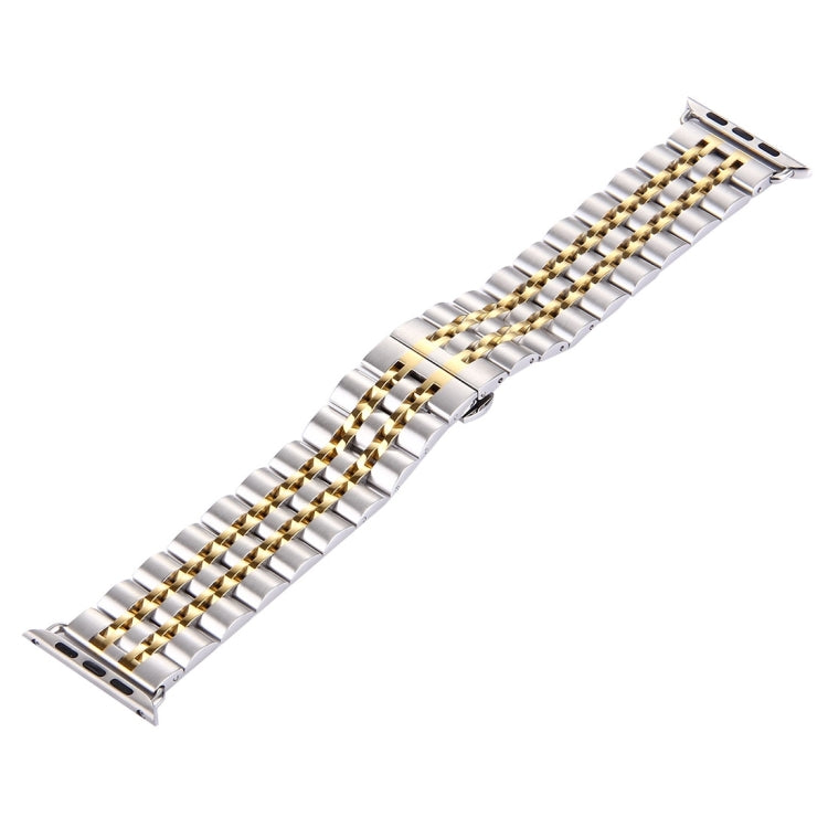 22mm メンズ 隠しバタフライバックル 7ビーズ ステンレススチール 時計バンド Apple Watch 38mm 用, 22mm メンズ
