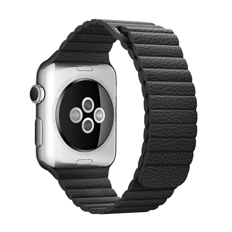 Apple Watch 38mm用ループマグネットクロージャークラスプPUレザーワッチバンド