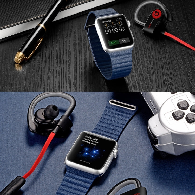 Apple Watch 38mm用ループマグネットクロージャークラスプPUレザーワッチバンド