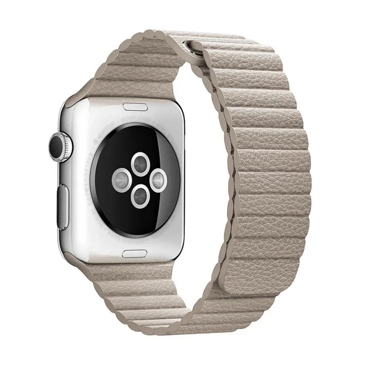 Apple Watch 38mm用ループマグネットクロージャークラスプPUレザーワッチバンド