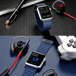 For Apple Watch 42mm Loop Magnetic Closure Clasp PU Leather Watch Band